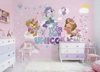 Paw Patrol Unicorn Pink Girl's Bedrooom kids bedroom wallpaper murals | Buy it now