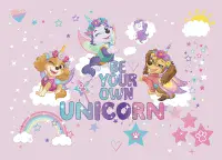 Paw Patrol Unicorn Pink Girl's Bedrooom kids bedroom wallpaper murals | Buy it now