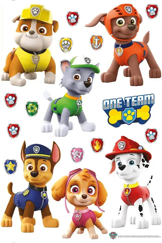 Paw Patrol Decals Set Interior wall stickers 42.5x65 cm | Shop online