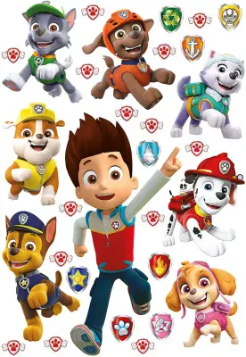 Paw Patrol Wall Stickers Set 65 x 42.5 cm Toddler Bedroom Large Decals