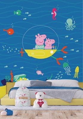 Peppa Pig Boat wall mural wallpaper  270x225 cm