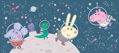 Peppa Pig Space Exploration panoramic mural wallpaper 170x75cm