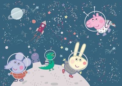 Peppa Pig Space Walk mural wallpaper 160x110 cm