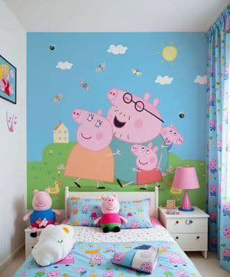 Peppa Pig Sunny Day wall mural wallpaper  270x225cm |106x88inch|