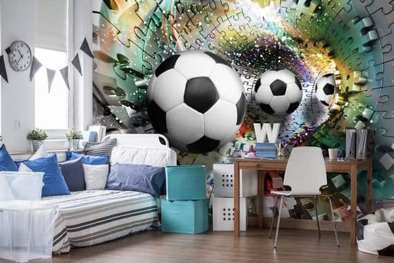 Colorful Puzzle Football wall murals for wall | Homewallmurals.co.uk