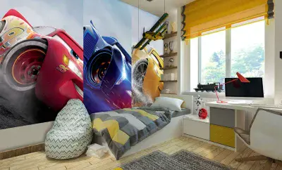 Photo Wallpaper Disney Cars Trio Lightning McQueen Cruz and Storm