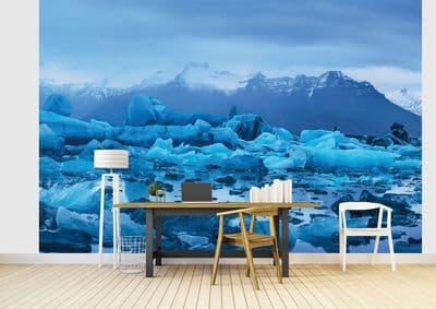 Photo wallpaper Floating blue Iceland