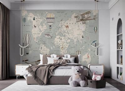 Photo wallpaper Map of the World  Wall Mural