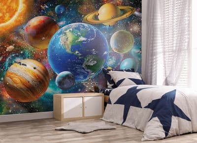 Photo wallpaper Solar System nursery wall mural