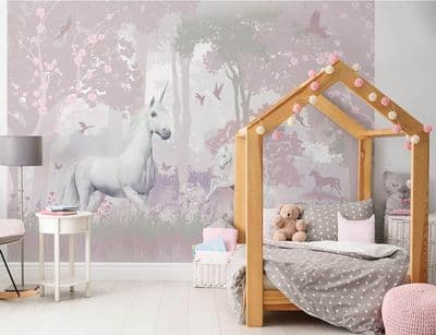 Photo wallpaper Unicorn Forest 6 Panel Wall Mural