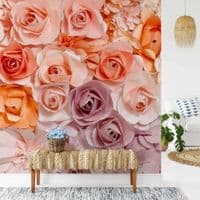 Pink floral Paper Wall Murals | UK based store