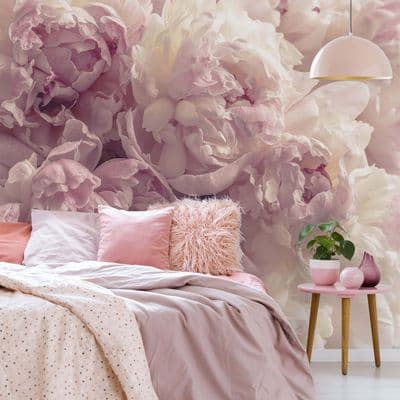 Pink Peonies Floral design Non-Woven photo wallpaper