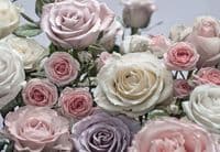 Pink Roses Dining Room Photo Wallpaper 368x254 cm