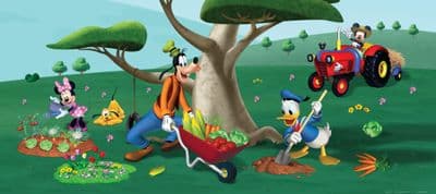 Pluto Daisy Donald & Goofy Panoramic mural wallpaper 202x90cm