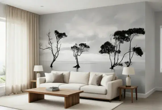 Trees in the Still Water Wall Mural | Premium Non-Woven | Shop online