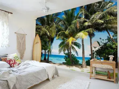 Premium wall mural wallpaper Tropical scenery Beach