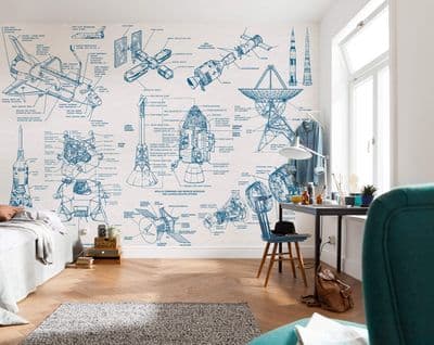 PREMIUM wallpaper mural Spacecraft Architecture 400 x 280 cm