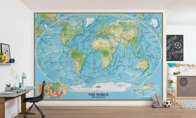 PREMIUM wallpaper mural The World Physical 400 x 280 cm