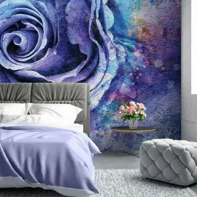 Purple floral design Non-Woven photo wallpaper