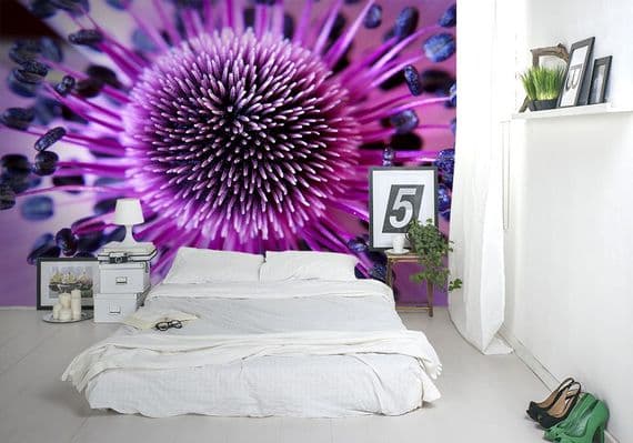 Purple flower close up wallpaper murals