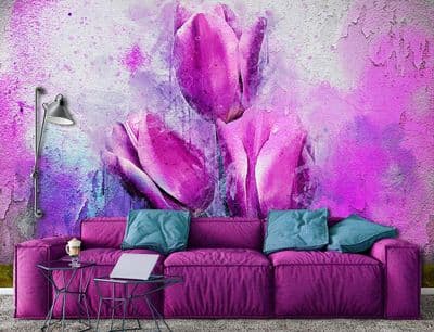 Purple Tulips Non-Woven photo wallpaper
