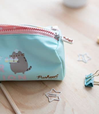 Pusheen Cat Pencil Case Pen Holder Stationary School Gifts for Girl Blue