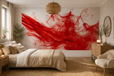 Red paint abstract background wallpaper mural