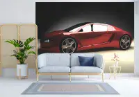 Red sports car wall murals | Homewallmurals