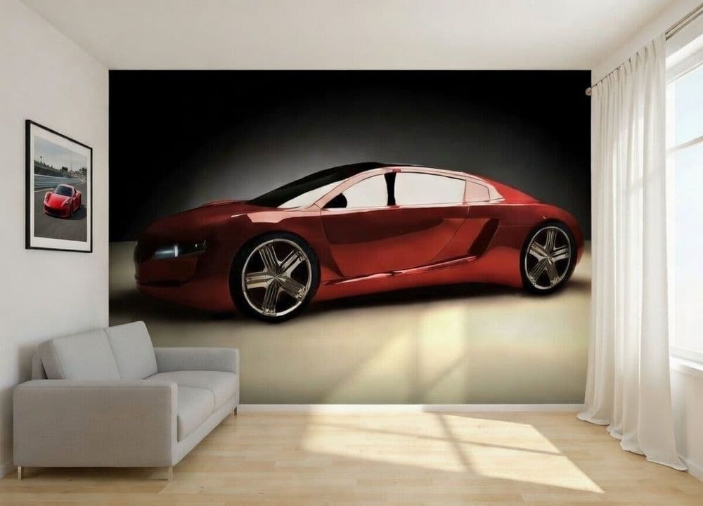 Red sports car wall murals | Homewallmurals