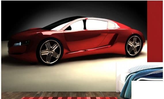 Red sports car wall murals | Homewallmurals