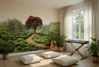 Living room photo wallpapers Red Tree | Shop online