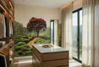 Living room photo wallpapers Red Tree | Shop online