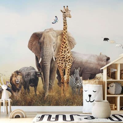 Safari Wild Animals wall mural wallpaper 260 x 384cm