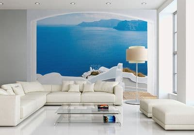 Santorini Greece coast wallpaper mural