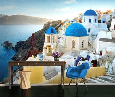 Santorini in Greece - seacoast wall mural