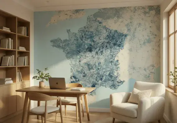 Map of The France in giant size wallpaper murals | Allwallpapers