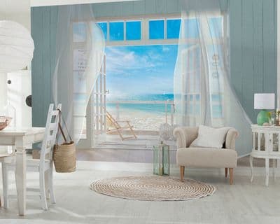 Sea view from Beach House wall mural