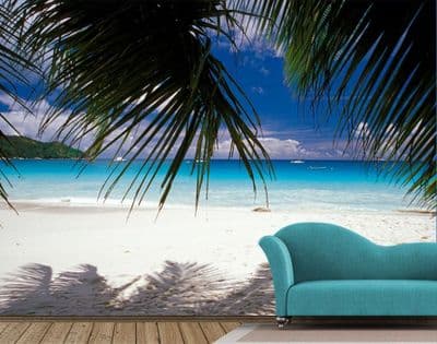 See beach and palm wall mural wallpaper