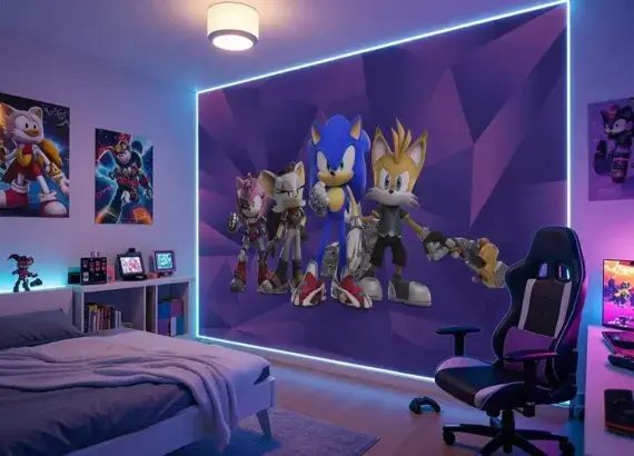 Sonic the Hedgehog Gamer Bedroom Photo Wallpaper | Buy it now