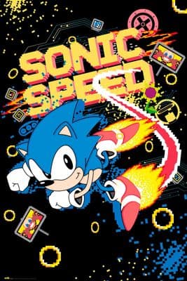 Sonic Speed 61x91.5cm Gaming Poster Sonic the Hedgehog