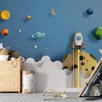 Space Adventure feature wall wallpaper| Homewallmurals.co.uk