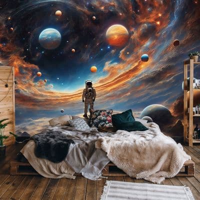 Space Bedroom Planets Night Sky photo wallpaper 312x219 cm