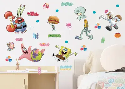 SpongeBob SquarePants Vinyl  Decals 42.5 x 65 cm Kids Bedroom Wall & Furniture Stickers Set