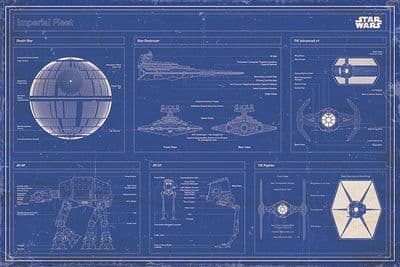 Star Wars Poster 24x36 inch | 61x91,5cm Imperial Fleet Blueprint