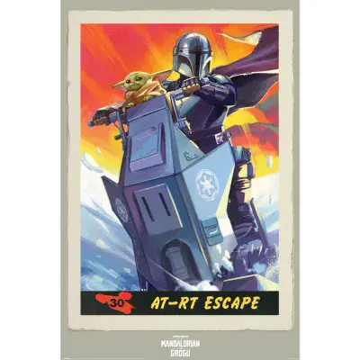 Star Wars The Mandalorian and Grogu Large Poster 24x36 inch | 61x91,5 cm AT-RT Escape
