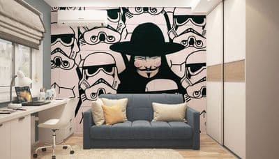 Stormtrooper and Vendetta Photo Wallpaper 320x230 cm