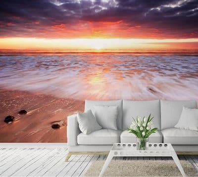 Sunset on the beach Exotic Paradise wall murals