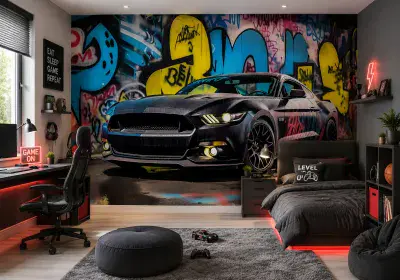 Super Car Teen Bedroom Photo Wallpaper 312x219 cm