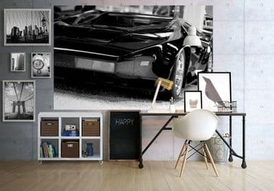 Super sports Black car wall murals - S