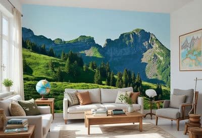 Swiss Mountains Gstaad wall mural wallpaper Premium